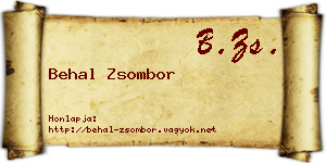 Behal Zsombor névjegykártya
